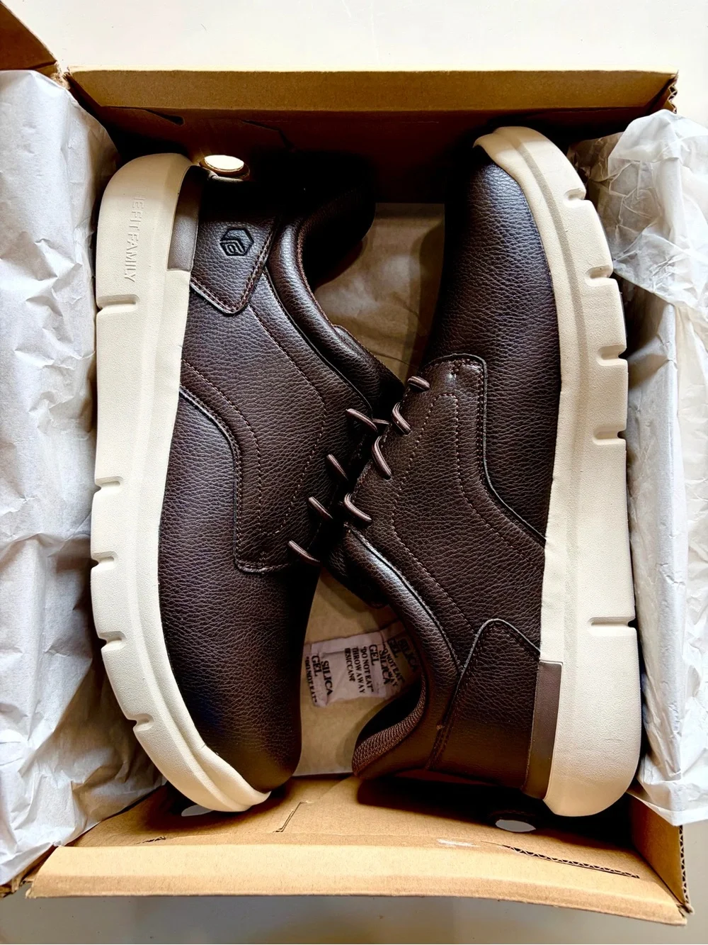 FitVille Men’s EasyWalk Business Casual Leather Shoes - Chocolate Brown 11.5 W